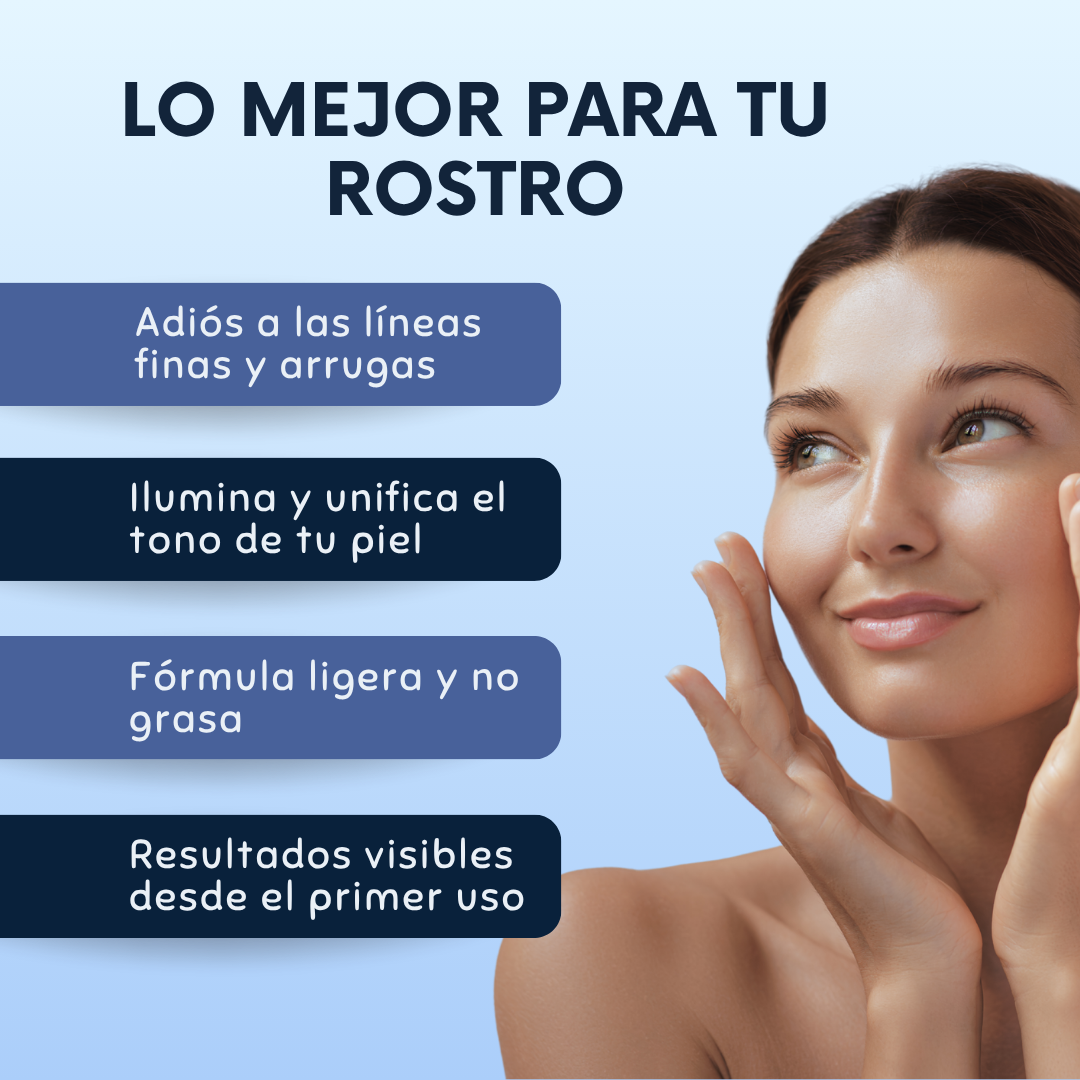 Set Cremas Faciales Reparadoras Día y Noche - Ácido Hialurónico y Colágeno